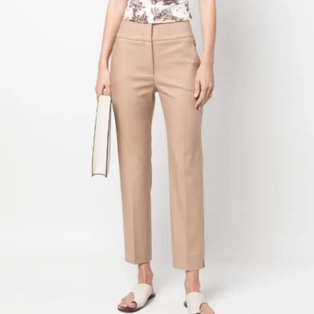 Peserico Slim Fit Trousers Style P04752 IT 42 US 6 Tan NEW